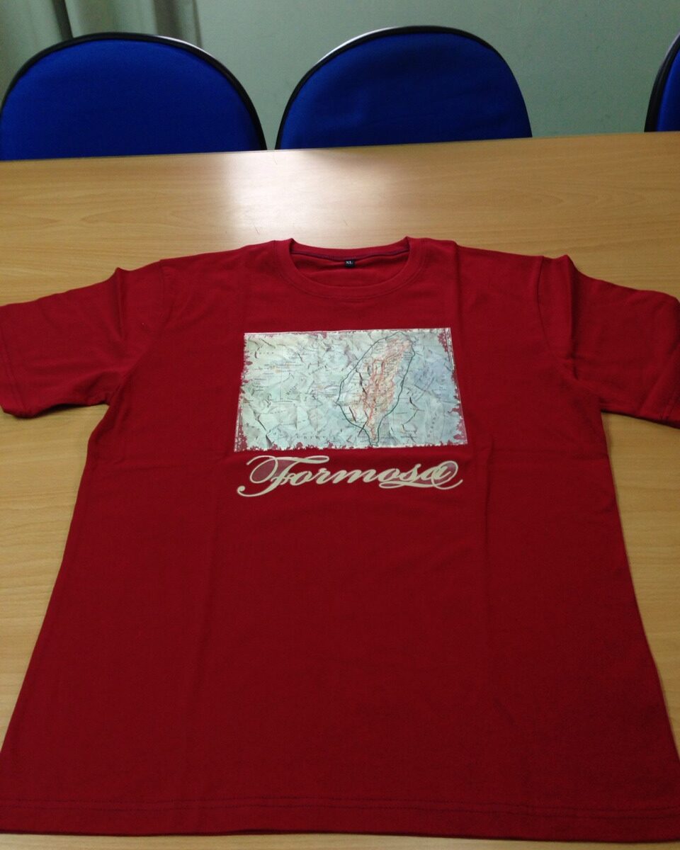 台灣古地圖短袖純棉T恤(紅)〈L〉